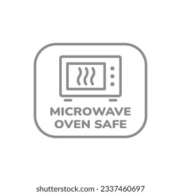 Microwave oven safe label. Vector sticker for pots, pans and dishes.