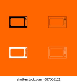 Microwave oven  set  icon .
