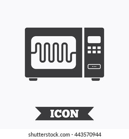 Microwave oven sign icon. Kitchen electric stove symbol. Graphic design element. Flat microwave symbol on white background. Vector