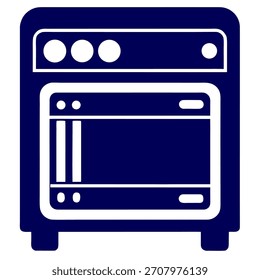 Vetor de silhueta de forno de micro-ondas sobre fundo branco.
