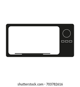 Microwave oven silhouettes Vector black icon on white background