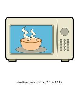 microwave oven with tea cup