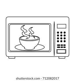 microwave oven with tea cup