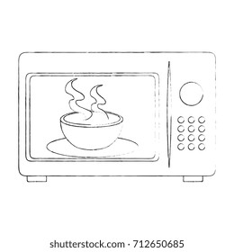 microwave oven with tea cup