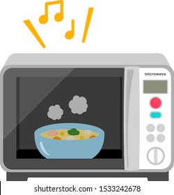 Microwave oven that has finished warming food