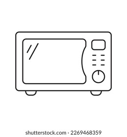 Microwave oven thin line icon. Kitchen appliance icon. Simple microwave oven icon for templates, web design and infographics.