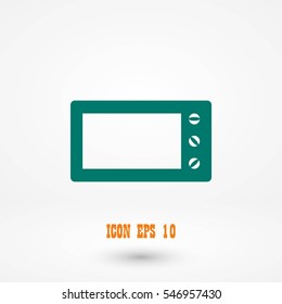 Microwave oven vector icon, flat design best vector icon