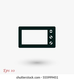 Microwave oven vector icon, flat design best vector icon