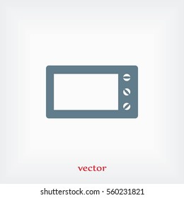 Microwave oven vector icon, flat design best vector icon