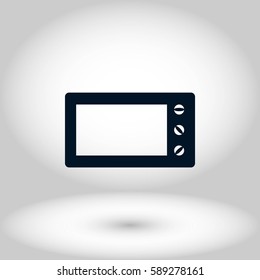 Microwave oven vector icon, flat design best vector icon