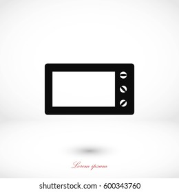 Microwave oven vector icon, flat design best vector icon