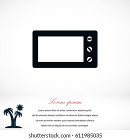 Microwave oven vector icon, flat design best vector icon