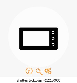 Microwave oven vector icon, flat design best vector icon
