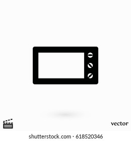 Microwave oven vector icon, flat design best vector icon