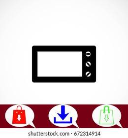 Microwave oven vector icon, flat design best vector icon