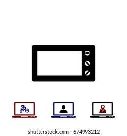 Microwave oven vector icon, flat design best vector icon