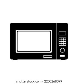 Microwave Oven Vector Icon Illustration Silhouette