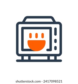 Microwave Oven Vector Icon Illustration