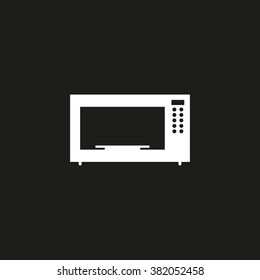 Microwave oven. Vector icon white
