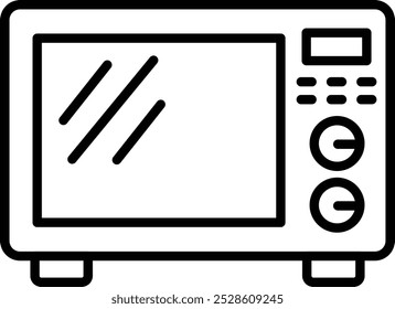 Ícone Detalhado de Ilustração de Vetor de Forno de Micro-ondas