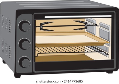 microwave oven with vector illustration, electronics isolated on white background