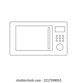 microwave oven vector illustration eps graphic icon single color black outline line drawing