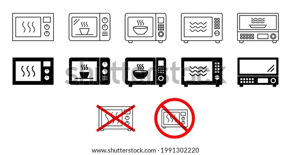 Microwave, microwave oven vector illustration icon\
design material black and\
white