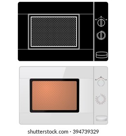 Microwave oven. Vector illustration isolated on white background.
