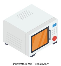 
Microwave oven vector isometric icon design, modern heating system

