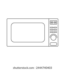 Microwave oven vector line. The contour of the oven. Electric oven for kitchen vector. Vector illustration.
