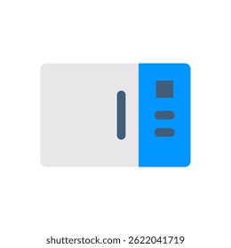 Microwave Oven Vector for Quick Cooking and Kitchen Appliance. Countertop microwave illustration. Food heating concept for fast meals. Flat Icon