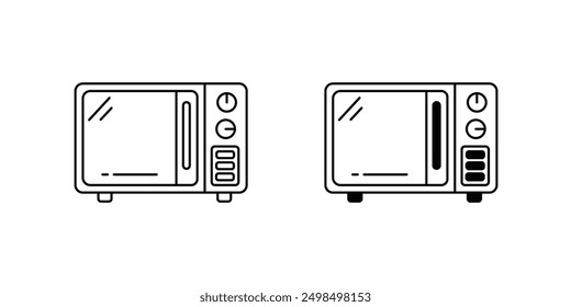 Horno de microondas con fondo blanco Vector Ilustración de stock