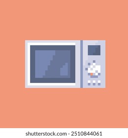 Microondas pixel art, Ilustración vectorial sobre fondo aislado.