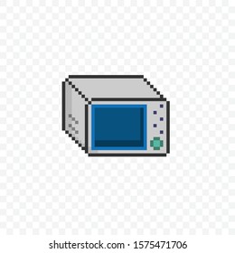 microwave pixel flat vector illustration icon