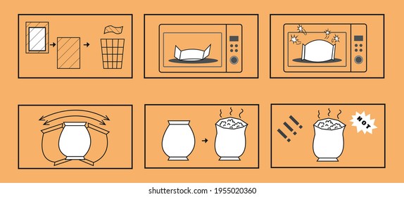 Microwave popcorn instructions. Cooking popcorn at home