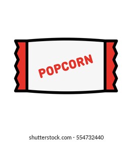 Microwave Popcorn Package Minimal Colorful Flat Line Stroke Icon Pictogram Symbol Illustration