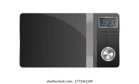 Microwave in a realistic style. Kitchen microwave oven isolated on a white background. Vector.