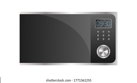 Microwave in a realistic style. Kitchen microwave oven isolated on a white background. Vector.