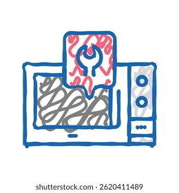 microwave repair doodle icon sketch vector. microwave repair sign. isolated symbol illustration