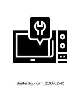 microwave repair glyph icon vector. microwave repair sign. isolated contour symbol black illustration