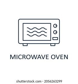 Microwave safe container line icon. Vector illustration on white background 