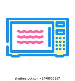 microwave safe label product caution color icon vector. microwave safe label product caution sign. isolated symbol illustration