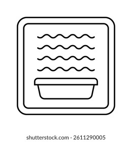 microwave safe label product caution line icon vector. microwave safe label product caution sign. isolated contour symbol black illustration