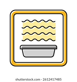 microwave safe label product caution color icon vector. microwave safe label product caution sign. isolated symbol illustration