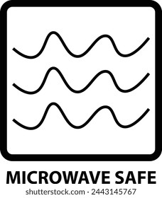 Señal de seguridad de microondas, Cocina Horno de microondas, curvas de onda en el interior