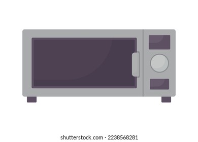 Microwave semi flat color vector object. Editable element. Item on white. Electrical home technique. Kitchen appliance simple cartoon style illustration for web graphic design and animation