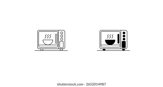 ícone de conjunto de micro-ondas com fundo branco vetor ilustração stock