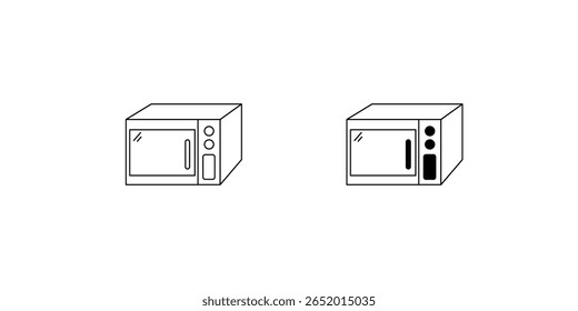 ícone de conjunto de micro-ondas com fundo branco vetor ilustração stock