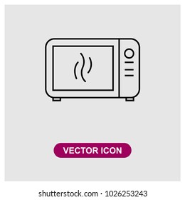 Microwave sign icon in trendy flat style isolated on grey background, modern symbol vector illustration for web