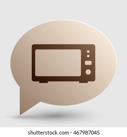 Microwave sign illustration. Brown gradient icon on bubble with shadow.
